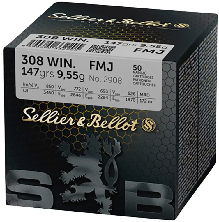 S&B .308 Winchester 147grs. FMJ 50 Stück
