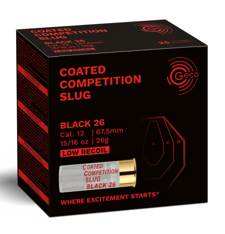 GECO 12/67,5 Coated Competition Slug Black 26g. 25 Stück