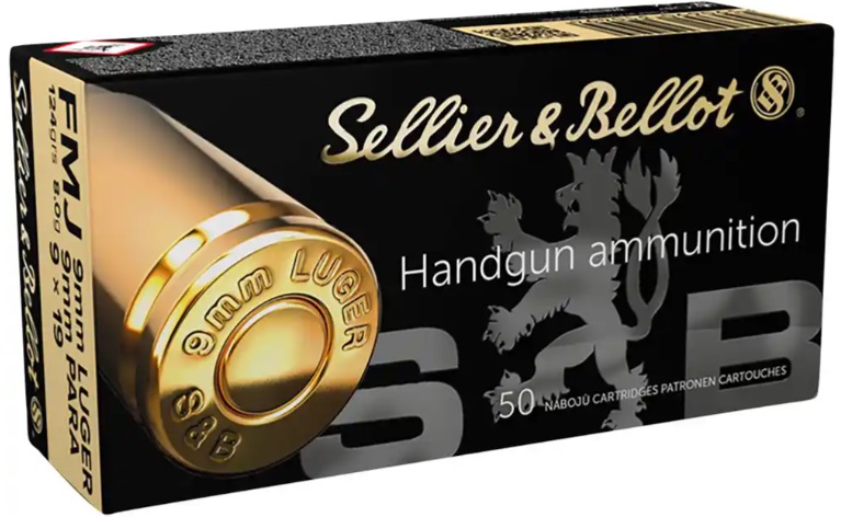 S&B 9mm Luger 124grs. FMJ 50 Stück