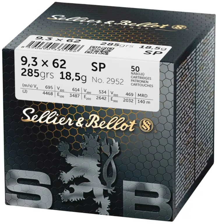 S&B 9,3x62 285grs. SP 50 Stück