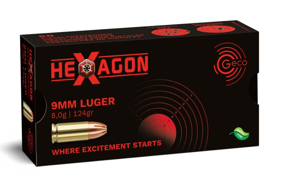 GECO HEXAGON 9mm Luger 124grs. FMJ 50 Stück