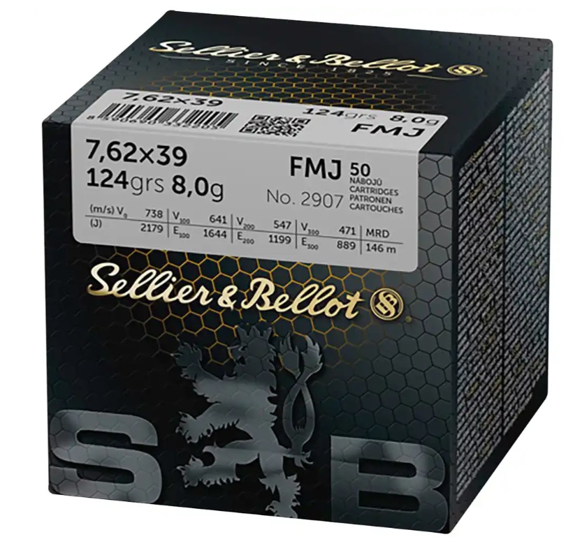 S&B 7,62x39 124grs. FMJ 50 Stück