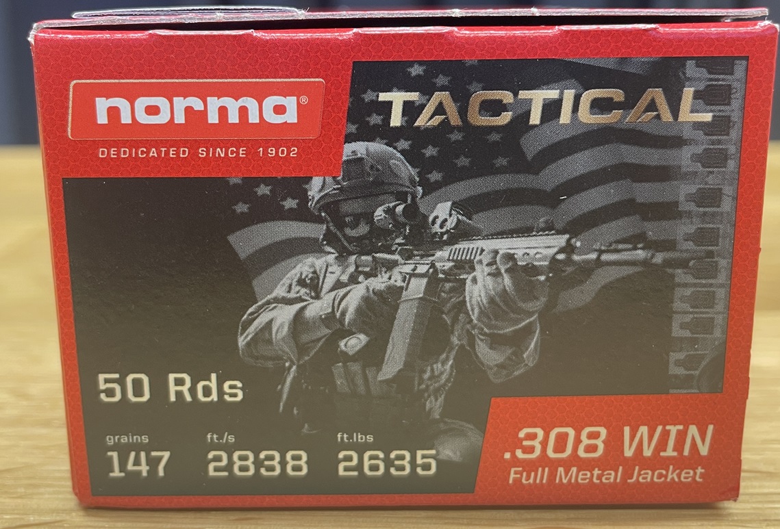 NORMA Tactical .308 Winchester 147grs. FMJ 50 Stück